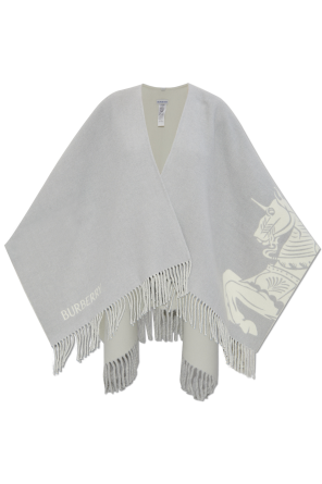 Beige Poncho with fringes Burberry - Vitkac Australia